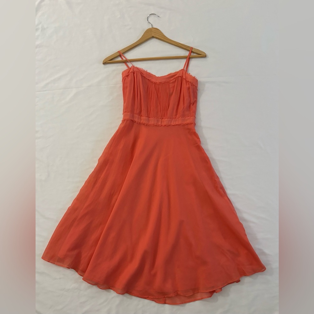 J. Crew orange midi dress